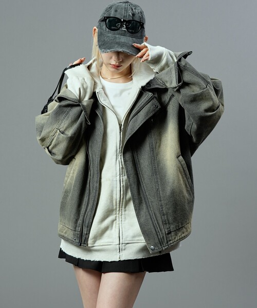 PUBLUX(パブリュクス)の「PUBLUX/パブリュクス ヴィンテージライクデニムジャケット(限定展開)(デニムジャケット・メンズ・ブルー/ブラック・SMALL/MEDIUM/LARGE)」の4枚目の写真