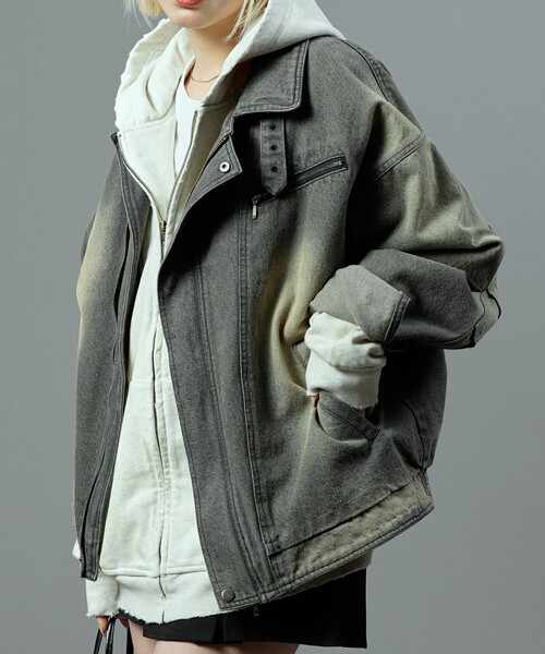 PUBLUX(パブリュクス)の「PUBLUX/パブリュクス ヴィンテージライクデニムジャケット(限定展開)(デニムジャケット・メンズ・ブルー/ブラック・SMALL/MEDIUM/LARGE)」の6枚目の写真