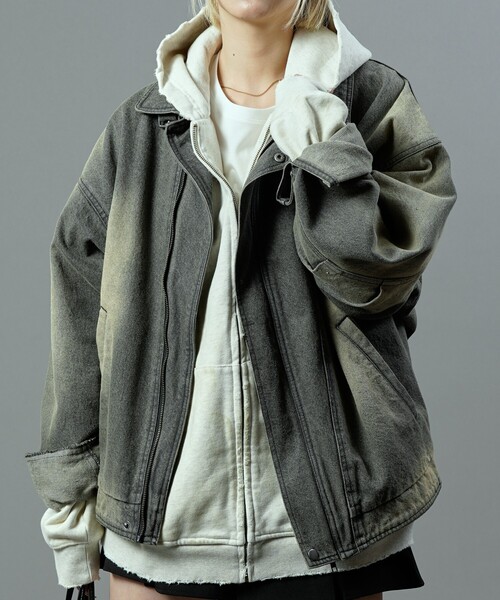 PUBLUX(パブリュクス)の「PUBLUX/パブリュクス ヴィンテージライクデニムジャケット(限定展開)(デニムジャケット・メンズ・ブルー/ブラック・SMALL/MEDIUM/LARGE)」の7枚目の写真