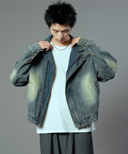 PUBLUX(パブリュクス)の「PUBLUX/パブリュクス ヴィンテージライクデニムジャケット(限定展開)(デニムジャケット・メンズ・ブルー/ブラック・SMALL/MEDIUM/LARGE)」の11枚目の写真