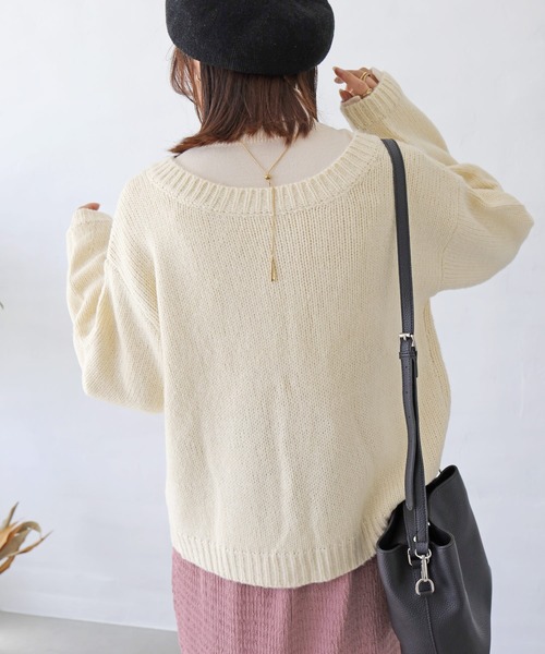 Crisp（クリスプ）の「2wayリボンニットカーディガン（ニット/セーター・レディース・レッド/アイボリー/グレイッシュベージュ・FREE）」の10枚目の写真