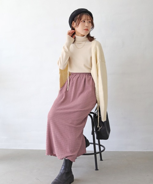 Crisp（クリスプ）の「2wayリボンニットカーディガン（ニット/セーター・レディース・レッド/アイボリー/グレイッシュベージュ・FREE）」の12枚目の写真