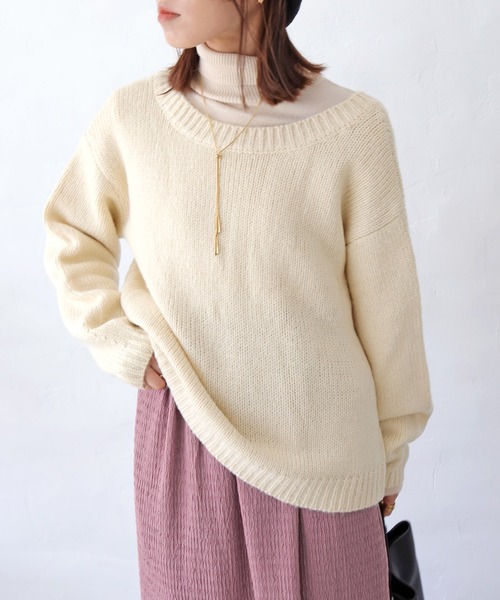 Crisp（クリスプ）の「2wayリボンニットカーディガン（ニット/セーター・レディース・レッド/アイボリー/グレイッシュベージュ・FREE）」の13枚目の写真