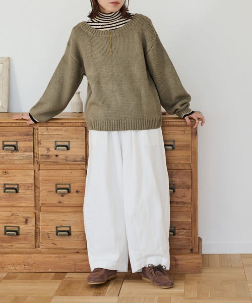 Crisp（クリスプ）の「2wayリボンニットカーディガン（ニット/セーター・レディース・レッド/アイボリー/グレイッシュベージュ・FREE）」の17枚目の写真