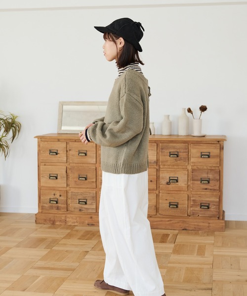 Crisp（クリスプ）の「2wayリボンニットカーディガン（ニット/セーター・レディース・レッド/アイボリー/グレイッシュベージュ・FREE）」の19枚目の写真