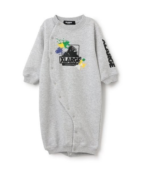 XLARGE KIDS（エクストララージキッズ）の「ペイントOGゴリラ2WAYオール（ロンパース・キッズ・グリーン/ブラック/トップグレー・50-70cm）」の3枚目の写真