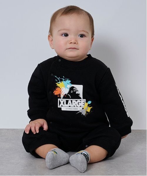 XLARGE KIDS（エクストララージキッズ）の「ペイントOGゴリラ2WAYオール（ロンパース・キッズ・グリーン/ブラック/トップグレー・50-70cm）」の19枚目の写真