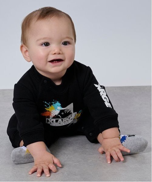 XLARGE KIDS（エクストララージキッズ）の「ペイントOGゴリラ2WAYオール（ロンパース・キッズ・グリーン/ブラック/トップグレー・50-70cm）」の20枚目の写真