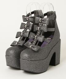 @ヨースケYOSUKEウィメンズ厚底センターフォーリボンバックファスナーブーツ4450058