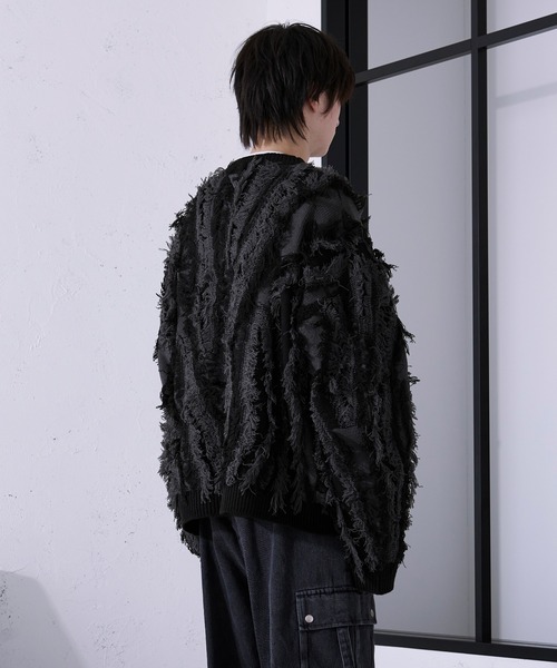 フリンジジャガードカーディガン（カーディガン/ボレロ）｜Ellno Loset