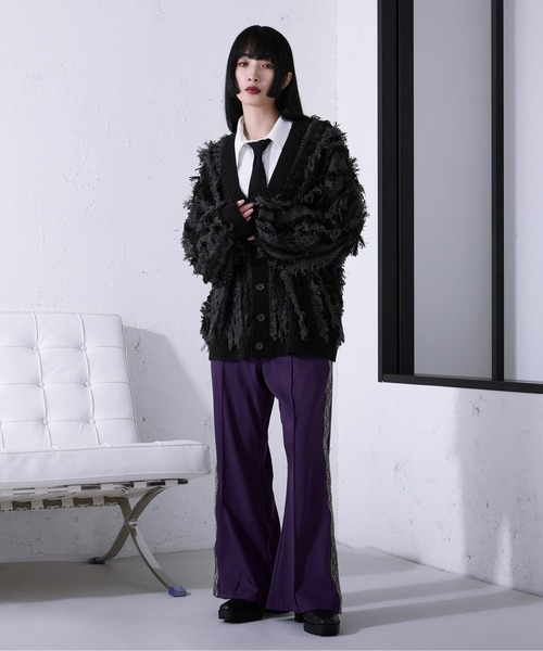 Ellno Loset(エルノロゼット)の「フリンジジャガードカーディガン(カーディガン/ボレロ・メンズ・ブラック/ブルーグレー・SMALL/MEDIUM/LARGE)」の16枚目の写真