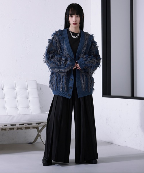 Ellno Loset(エルノロゼット)の「フリンジジャガードカーディガン(カーディガン/ボレロ・メンズ・ブラック/ブルーグレー・SMALL/MEDIUM/LARGE)」の21枚目の写真