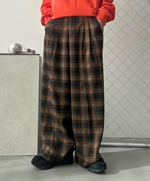 レディースのパンツ（ブラウン/茶色系・チェック柄）ファッション通販