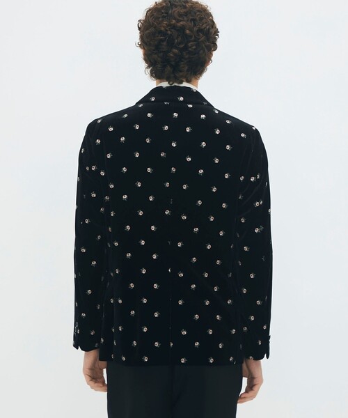 CABaN ベロアローズプリント テーラードジャケット（テーラード