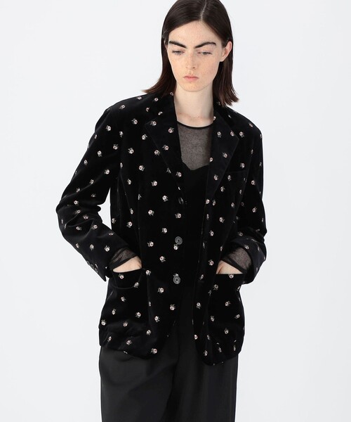 CABaN ベロアローズプリント テーラードジャケット（テーラード