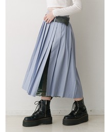 ベルトヘムレースロングプリーツスカート【セットアップ対応】卒業式 入学式 結婚式 二次会