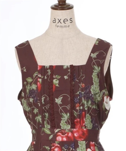 axes femme(アクシーズファム)の「シーズナルフルーツ柄ジャンパースカート(ジャンパースカート・レディース・パープル/キナリ/ダークブラウン・FREE)」の11枚目の写真