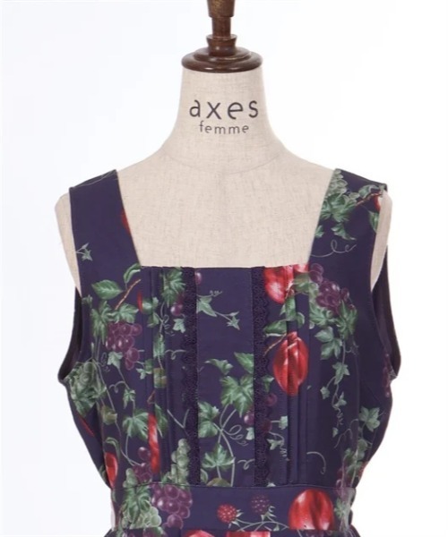 axes femme(アクシーズファム)の「シーズナルフルーツ柄ジャンパースカート(ジャンパースカート・レディース・パープル/キナリ/ダークブラウン・FREE)」の20枚目の写真