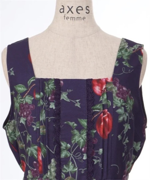 axes femme(アクシーズファム)の「シーズナルフルーツ柄ジャンパースカート(ジャンパースカート・レディース・パープル/キナリ/ダークブラウン・FREE)」の22枚目の写真