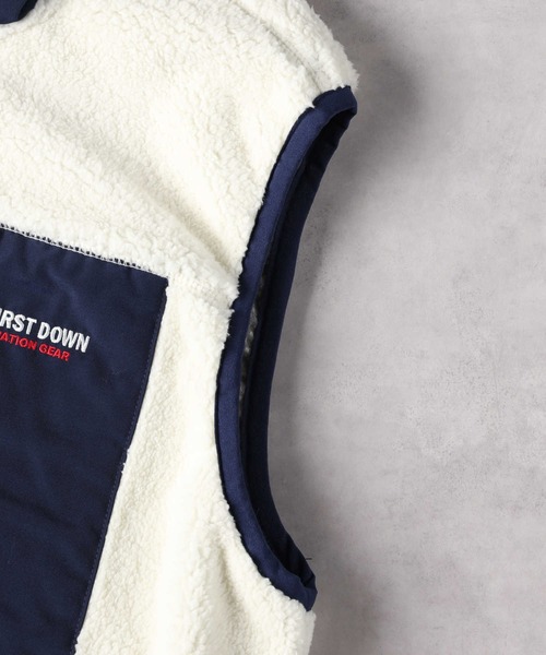 FIRST DOWN（ファーストダウン）の「【FIRST DOWN】ＦＤ防風ボアベスト（その他アウター・メンズ・オフホワイト/ブラック・M/L/XL）」の9枚目の写真