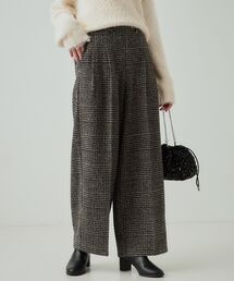 DRESKIP | 【S-LL/SHOO WARM】センタープレスできれい見え あったか 柄アソート タックワイドパンツ(その他パンツ)