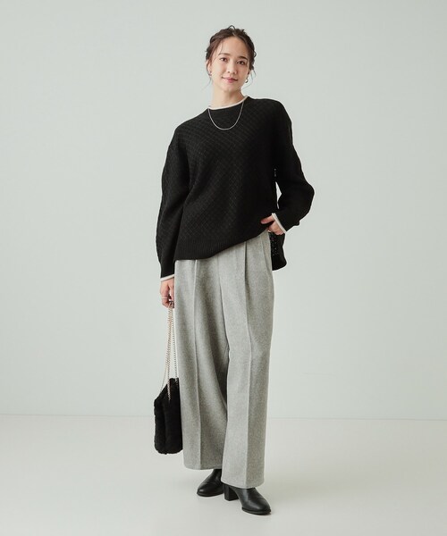 DRESKIP(ドレスキップ)の「◆センタープレスできれい見え あったか 柄アソート タックワイドパンツ【SHOO WARM】(その他パンツ・レディース・ダークブラウン系1/ライトグレー系4/ブラック系4・04/03/02/01)」の21枚目の写真