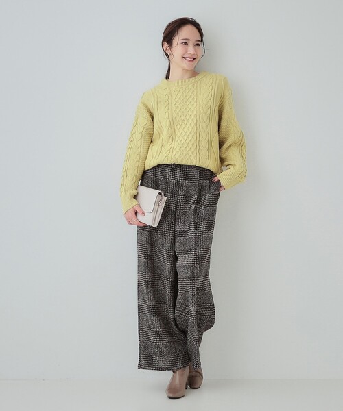 DRESKIP(ドレスキップ)の「◆センタープレスできれい見え あったか 柄アソート タックワイドパンツ【SHOO WARM】(その他パンツ・レディース・ダークブラウン系1/ライトグレー系4/ブラック系4・04/03/02/01)」の6枚目の写真