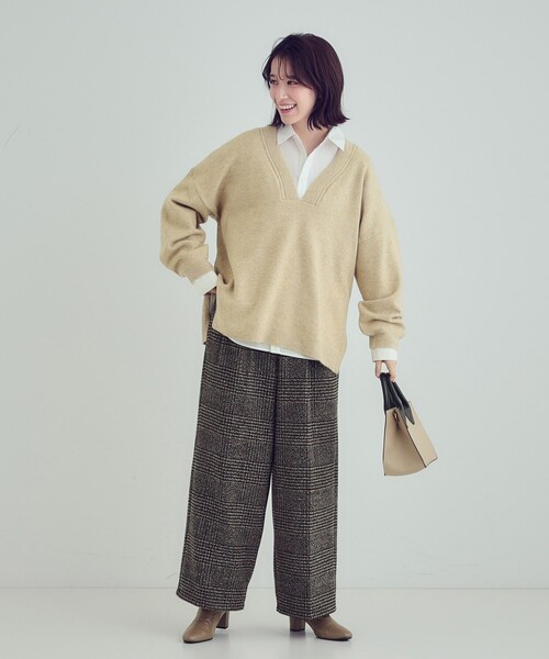 DRESKIP(ドレスキップ)の「◆センタープレスできれい見え あったか 柄アソート タックワイドパンツ【SHOO WARM】(その他パンツ・レディース・ダークブラウン系1/ライトグレー系4/ブラック系4・04/03/02/01)」の7枚目の写真