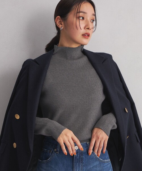 green label relaxing(グリーンレーベルリラクシング)の「【WEB限定】<at ease>リブ ニット プルオーバー -ウォッシャブル-(ニット/セーター・レディース・オフホワイト/ブラック/グレー・FREE)」の3枚目の写真
