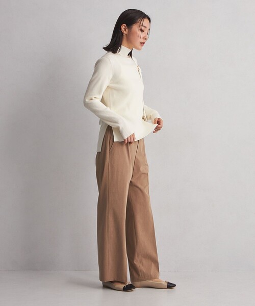 green label relaxing(グリーンレーベルリラクシング)の「【WEB限定】<at ease>リブ ニット プルオーバー -ウォッシャブル-(ニット/セーター・レディース・オフホワイト/ブラック/グレー・FREE)」の5枚目の写真