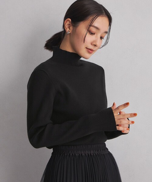 green label relaxing(グリーンレーベルリラクシング)の「【WEB限定】<at ease>リブ ニット プルオーバー -ウォッシャブル-(ニット/セーター・レディース・オフホワイト/ブラック/グレー・FREE)」の10枚目の写真