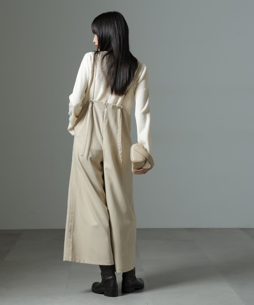 NANO universe(ナノユニバース)の「ホックヘンリーネックベルスリーブリブトップス(Tシャツ/カットソー・レディース・ライトベージュ/キャメル/ブラック・FREE)」の8枚目の写真