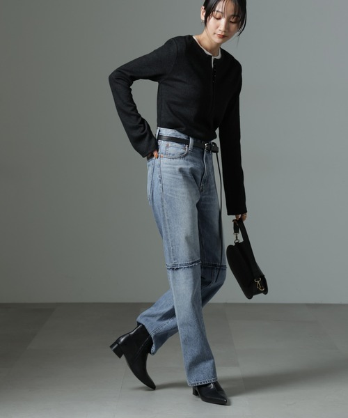 NANO universe(ナノユニバース)の「ホックヘンリーネックベルスリーブリブトップス(Tシャツ/カットソー・レディース・ライトベージュ/キャメル/ブラック・FREE)」の17枚目の写真