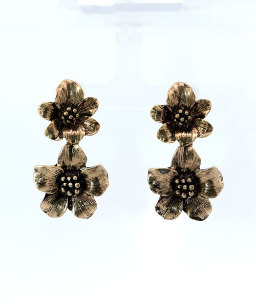 Cepica（セピカ）の「【LIMITED NUMBER / リミテッドナンバー】ダブルフラワーピアス（ピアス（両耳用）・レディース・ゴールド/シルバー・FREE）」の9枚目の写真