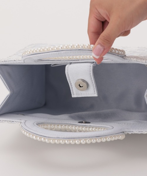 haremode（ハレモード）の「ハンドパール刺繍 パーティ オケージョン バッグ（クラッチバッグ・レディース・シルバー/ブラック/ベージュ・FREE）」の20枚目の写真