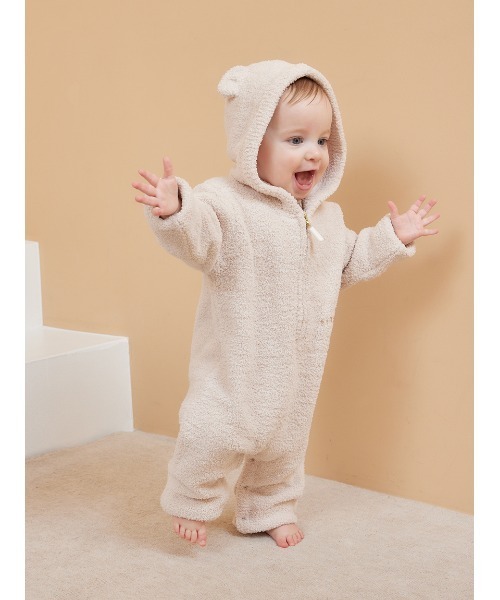 新品タグ付き  ジェラートピケ  ベア ロンパース 限定カラーあり】【BABY】パウダーベアロンパース（ロンパース