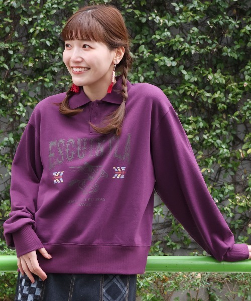 チチカカ(チチカカ)の「スキッパースウェットプルオーバー(スウェット・レディース・レッド/チャコールグレー/ブルー・FREE)」の3枚目の写真