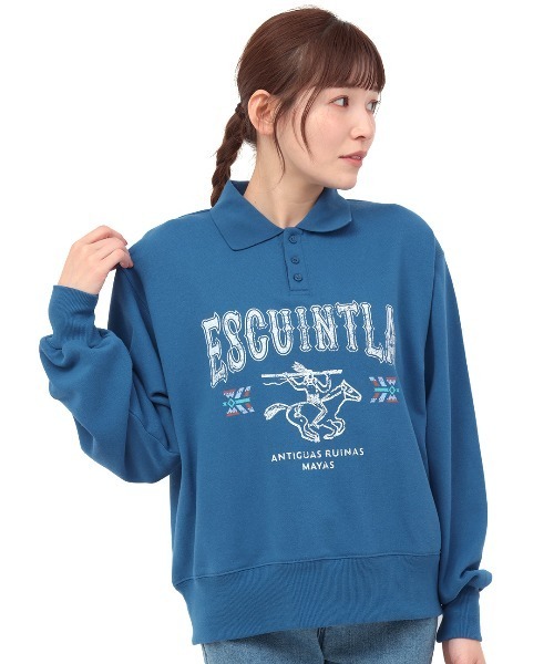 チチカカ(チチカカ)の「スキッパースウェットプルオーバー(スウェット・レディース・レッド/チャコールグレー/ブルー・FREE)」の8枚目の写真