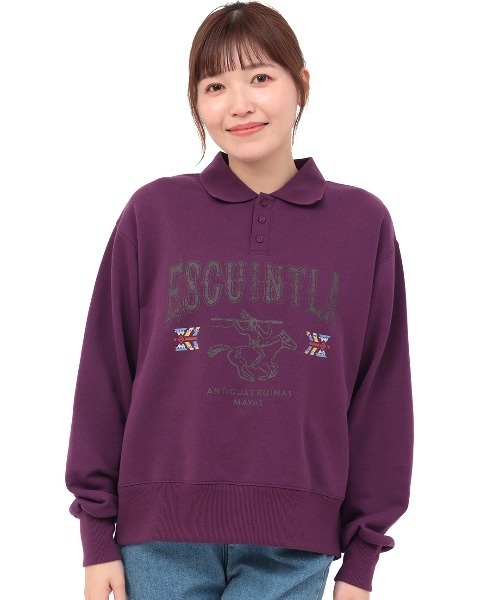 チチカカ(チチカカ)の「スキッパースウェットプルオーバー(スウェット・レディース・レッド/チャコールグレー/ブルー・FREE)」の9枚目の写真