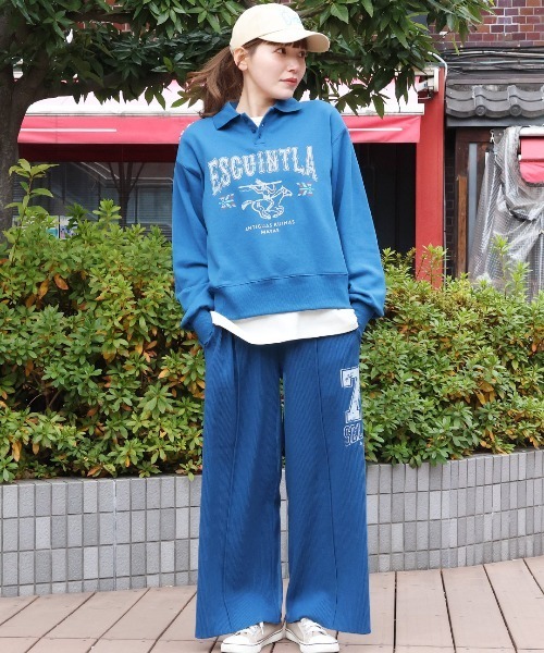 チチカカ(チチカカ)の「スキッパースウェットプルオーバー(スウェット・レディース・レッド/チャコールグレー/ブルー・FREE)」の5枚目の写真