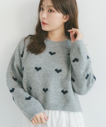 ハートジャガードニット