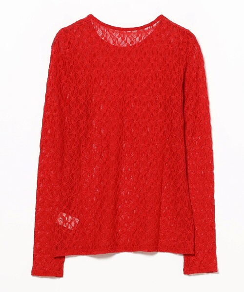 Ray BEAMS（レイビームス）の「ストレッチレース クルーネック Tシャツ（Tシャツ/カットソー・レディース・ブラック/レッド/ホワイト・ONE SIZE）」の6枚目の写真