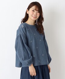 デニム刺繍ブラウス