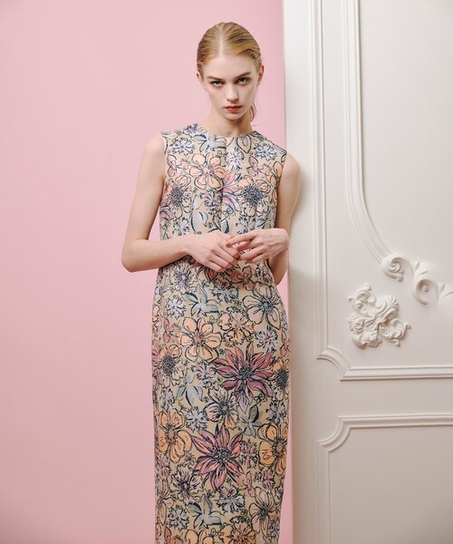 LOULOU WILLOUGHBY(ルルウィルビー)の「【LOULOU WILLOUGHBY】MALHIAフラワージャガードノースリワンピース(ワンピース・レディース・ピンク・1/2)」の13枚目の写真