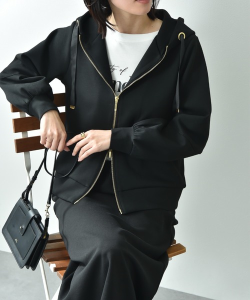 INTERPLANET（インタープラネット）の「ダンボールＺＩＰパーカー（パーカー・レディース・ネイビー/ブラック/グレイッシュベージュ/グレー/ダークグレー/アイボリー・FREE）」の22枚目の写真