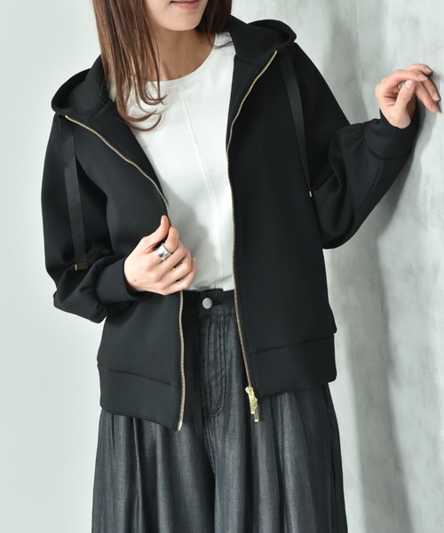 INTERPLANET（インタープラネット）の「ダンボールＺＩＰパーカー（パーカー・レディース・ネイビー/ブラック/グレイッシュベージュ/グレー/ダークグレー/アイボリー・FREE）」の20枚目の写真