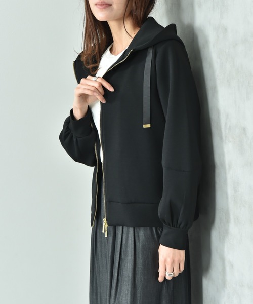 INTERPLANET（インタープラネット）の「ダンボールＺＩＰパーカー（パーカー・レディース・ネイビー/ブラック/グレイッシュベージュ/グレー/ダークグレー/アイボリー・FREE）」の18枚目の写真