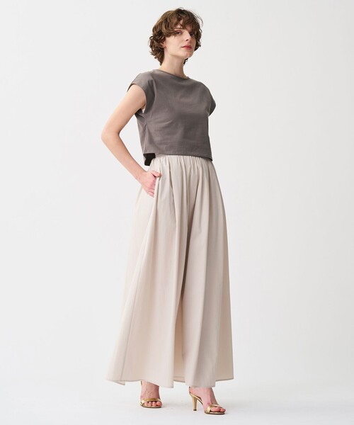 uncrave（アンクレイヴ）の「プレーンストレッチ ショートトップス（Tシャツ/カットソー・レディース・ホワイト系/ブラック系/ベージュ系・F）」の9枚目の写真