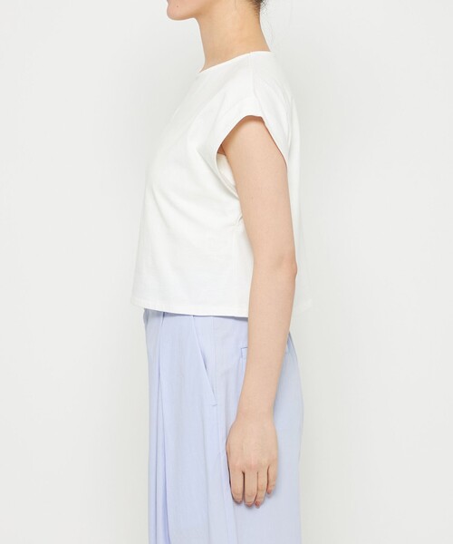 uncrave（アンクレイヴ）の「プレーンストレッチ ショートトップス（Tシャツ/カットソー・レディース・ホワイト系/ブラック系/ベージュ系・F）」の15枚目の写真