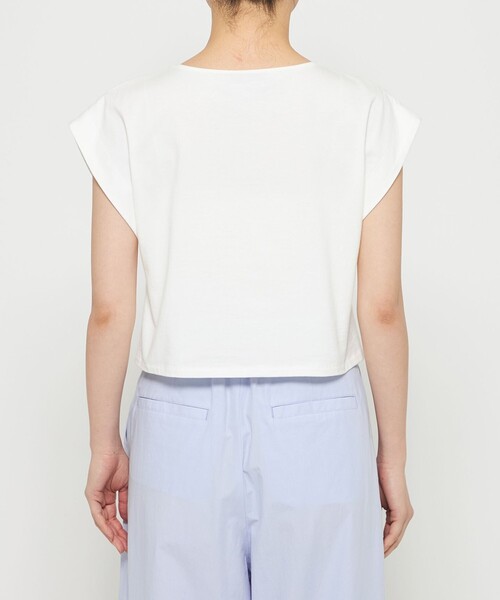 uncrave（アンクレイヴ）の「プレーンストレッチ ショートトップス（Tシャツ/カットソー・レディース・ホワイト系/ブラック系/ベージュ系・F）」の16枚目の写真